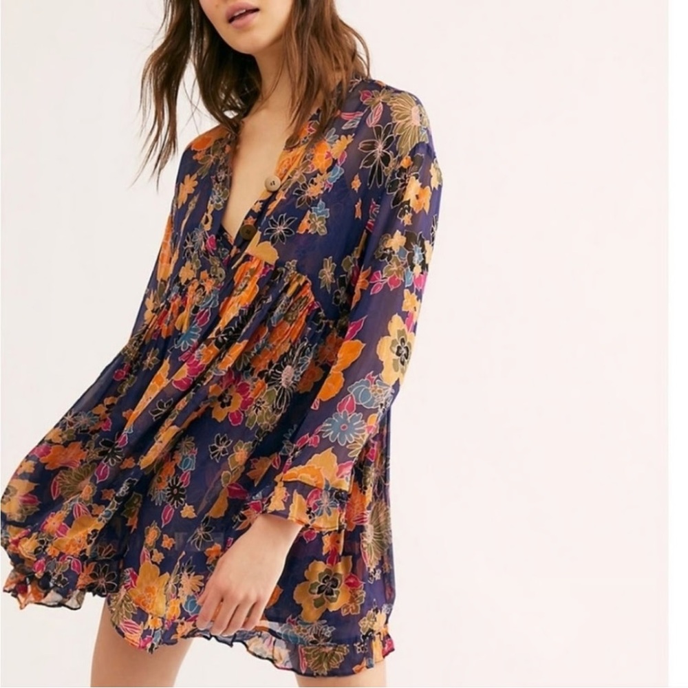 Free People Everything And More Floral Tunic Dress